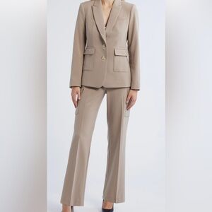 Tahari ASL Women's Tailored Straight-Leg Cargo Pants